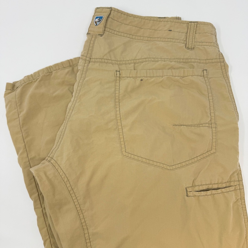 Kuhl Kontra Air Mens 34x32 Hiking Pants Khaki Tan Lightweight Outdoor Pants